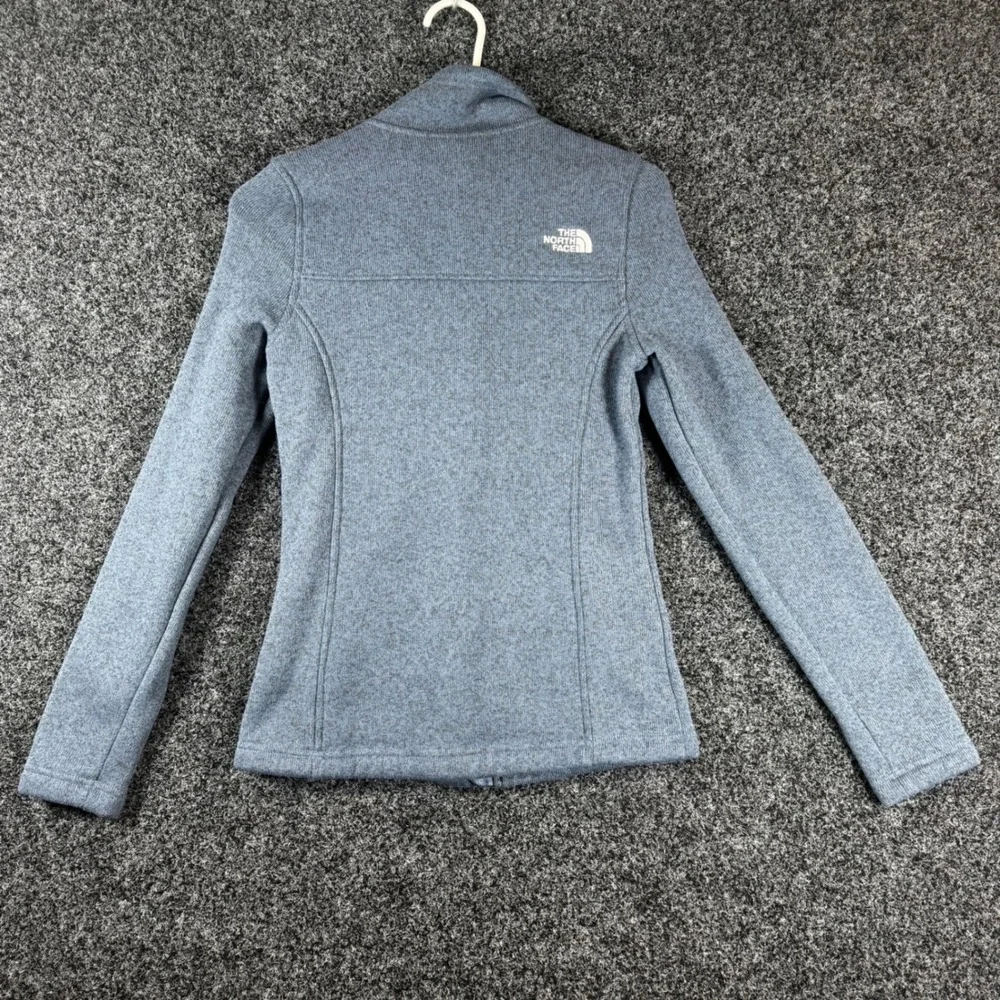 The North Face Womens Crescent Full Zip Sweater Fleece Jacket Blue Heather XS